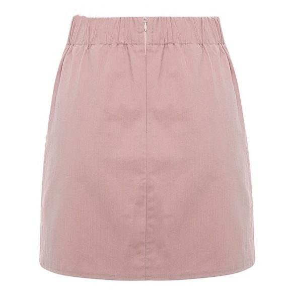 Cotton Guipure Lace High Waist Pink Skirt - Picture 9 of 12